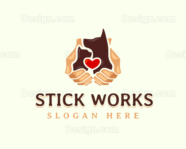 Dog Cat Pet Care Logo