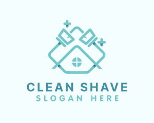 House Broom Cleaning logo design