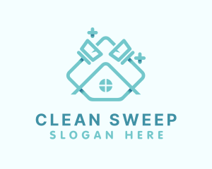 House Broom Cleaning logo design