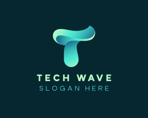 Gradient Wave Surfing logo design