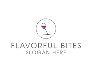 Minimalist Wine Glass logo design