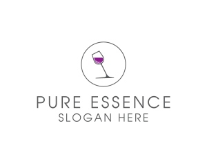 Minimalist Wine Glass logo design