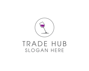 Minimalist Wine Glass logo design