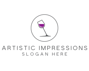 Minimalist Wine Glass logo design