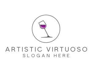 Minimalist Wine Glass logo design