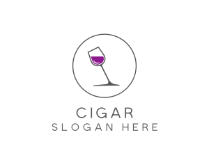 Minimalist Wine Glass logo design