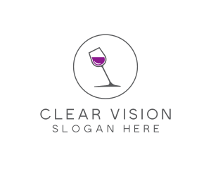 Minimalist Wine Glass logo design