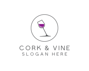 Minimalist Wine Glass logo design