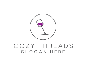 Minimalist Wine Glass logo design