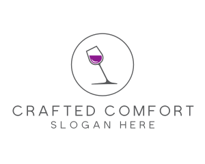 Minimalist Wine Glass logo design