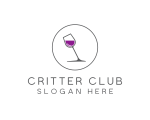 Minimalist Wine Glass logo design