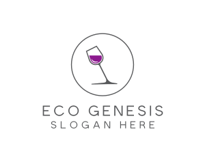 Minimalist Wine Glass logo design