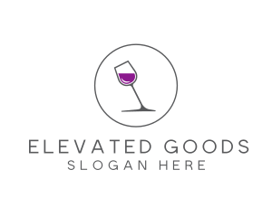 Minimalist Wine Glass logo design