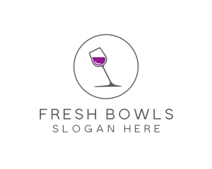 Minimalist Wine Glass logo design