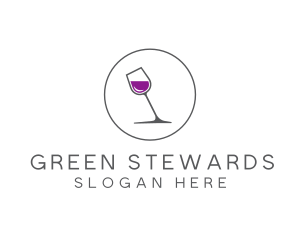 Minimalist Wine Glass logo design