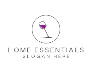 Minimalist Wine Glass logo design