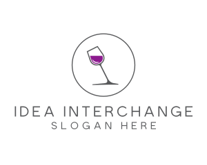 Minimalist Wine Glass logo design