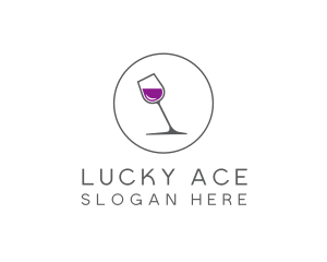 Minimalist Wine Glass logo design