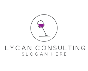 Minimalist Wine Glass logo design