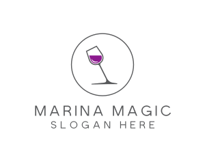 Minimalist Wine Glass logo design