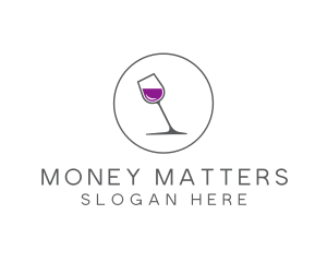 Minimalist Wine Glass logo design