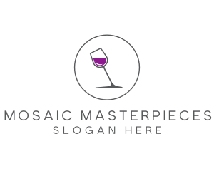 Minimalist Wine Glass logo design