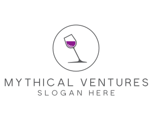 Minimalist Wine Glass logo design