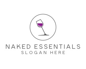 Minimalist Wine Glass logo design