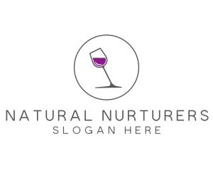 Minimalist Wine Glass logo design