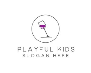 Minimalist Wine Glass logo design