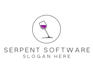 Minimalist Wine Glass logo design