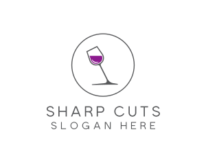 Minimalist Wine Glass logo design