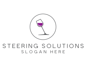 Minimalist Wine Glass logo design