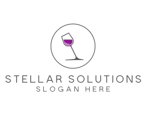 Minimalist Wine Glass logo design