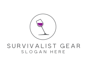 Minimalist Wine Glass logo design