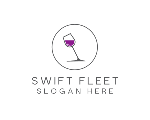 Minimalist Wine Glass logo design