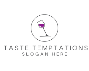 Minimalist Wine Glass logo design