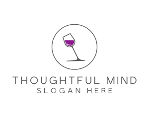 Minimalist Wine Glass logo design