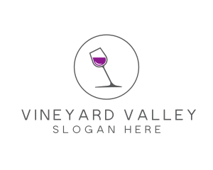 Minimalist Wine Glass logo design