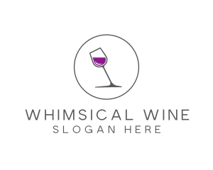 Minimalist Wine Glass logo design