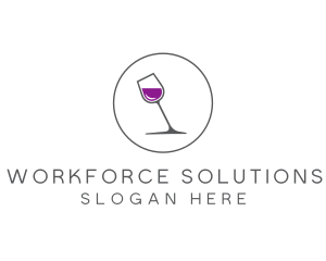 Minimalist Wine Glass logo design