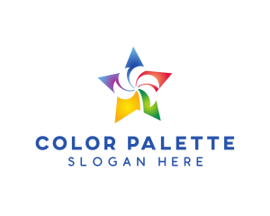 Colorful Palm Star logo design