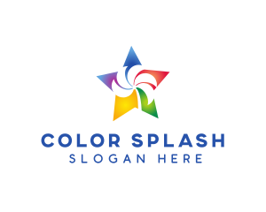 Colorful Palm Star logo design