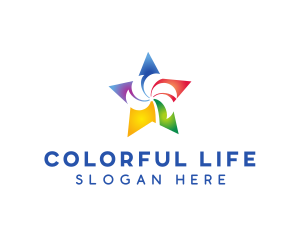 Colorful Palm Star logo design