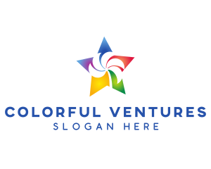 Colorful Palm Star logo design