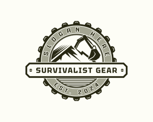 Excavator Industrial Gear logo design