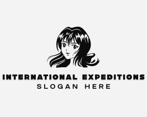 Manga Anime Woman Logo