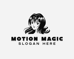 Manga Anime Woman logo design