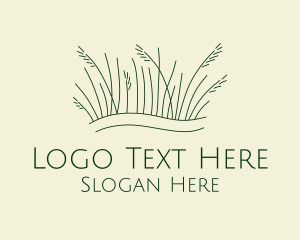 Minimalist Green Grass  Logo