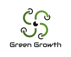 Green Propeller Drone logo design